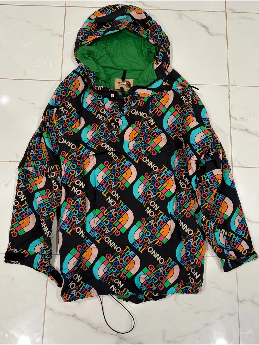 Gucci north face Colorblock Logo Hooded Jacket - Green Liningtt